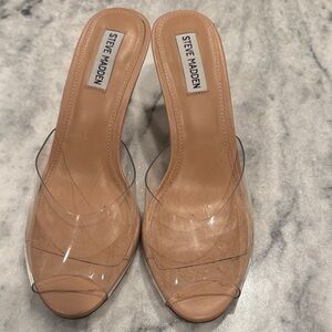 Steve Madden Nude and Clear Heels